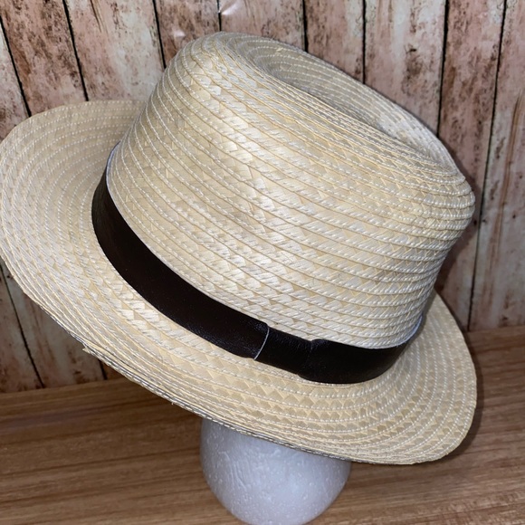 Men’s Straw Hat with leather band/NWOT - Picture 2 of 3
